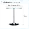 Bartisch 89 x 89 x H 92 cm, Glas & Metall in Silber/Transparent, modern-minimalistisches Design Bild 5