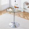 Bartisch 89 x 89 x H 92 cm, Glas & Metall in Silber/Transparent, modern-minimalistisches Design Bild 2