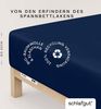 Schlafgut 'PURE BOXSPRING' Spannbettlaken, Jersey-Elasthan, Gummizug: rundum, (1 Stück), Bio-Baumwolle, für Matratzen bis 40 cm Höhe, Blue Deep, S 90x190cm - 100x220cm Bild 2