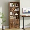 Bücherregal, 6-stöckiges hohes Regal, Standregal mit Türen und offenen Fächern, vielseitig einsetzbar Bild 2