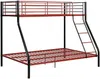 Vente-unique - ELEVATIO Bett Metall SchwarzRot - B 147 cm x H 163 cm x L 199 cm Bild 4