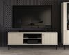 TV Board SALOU-131 in kaschmir matt mit gerillter Optik, B/H/T ca. 160/53/40 cm Bild 4