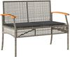 vidaXL 4-tlg. Garten-Lounge-Set mit Kissen Grau Poly Rattan 366267 Bild 4