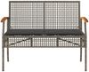 vidaXL 4-tlg. Garten-Lounge-Set mit Kissen Grau Poly Rattan 366267 Bild 5