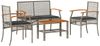 vidaXL 4-tlg. Garten-Lounge-Set mit Kissen Grau Poly Rattan 366267 Bild 2