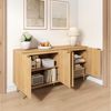 OKWISH Sideboard Sideboard 140x40x72 cm mit 4 Türen und goldfarbenen Metallbeinen (Packung, 1 St, Eingebaute, verstellbare Einlegeböden für), Ein minimalistisches Sideboard mit vier Fächern. Bild 4