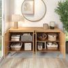 OKWISH Sideboard Sideboard 140x40x72 cm mit 4 Türen und goldfarbenen Metallbeinen (Packung, 1 St, Eingebaute, verstellbare Einlegeböden für), Ein minimalistisches Sideboard mit vier Fächern. Bild 2