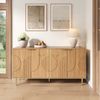 OKWISH Sideboard Sideboard 140x40x72 cm mit 4 Türen und goldfarbenen Metallbeinen (Packung, 1 St, Eingebaute, verstellbare Einlegeböden für), Ein minimalistisches Sideboard mit vier Fächern. Bild 3