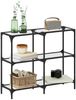 Konsolentisch, Beistelltisch, Konsole mit Glasplatte Transparent 98x30x81 cm Stahl Bild 3