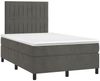 vidaXL Boxspringbett mit Matratze Dunkelgrau 120x200 cm Samt, Härtegrad: H2 [3143134] Bild 3