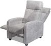 Fernsehsessel HWC-F76, Relaxsessel Sessel Liegesessel, Liegefunktion verstellbar Stoff/Textil ~ vintage hellgrau Bild 4