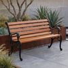 PROREGAL® Gartenbank Sitzbank Holzbank 2-/3-Sitzer Gusseisen Holz Kiefer Natur/Teak Bild 2