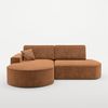 Ecksofa Schlafsofa Sofa VENEDIG Stoff Arena Rostbraun Ottomane Links Bild 2