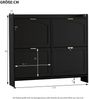Kommode/Schuhschrank 110x24x90 cm, schwarz, gewölbte Form mit Klappfächern und ausziehbarem Fach Bild 4