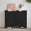 Kommode/Schuhschrank 110x24x90 cm, schwarz, gewölbte Form mit Klappfächern und ausziehbarem Fach Bild 3