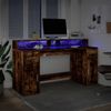 vidaXL LED-Schreibtisch Räuchereiche 160x55x91 cm Holzwerkstoff 3309433 Bild 4