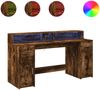 vidaXL LED-Schreibtisch Räuchereiche 160x55x91 cm Holzwerkstoff 3309433 Bild 2