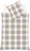 Fleuresse Lech Edelflanell Bettwäsche 155x220 Karo beige sand ocker 604387-07 Bild 3