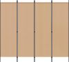vidaXL 4-teiliger Raumteiler Beige 200 x 180 cm Stoff 42039194 Bild 3