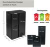osoltus 3-Fach Sortierer Mülleimer Petrona 13L + 17L+ 30L Schwarz Lackiert Bild 3