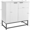 Sideboard 80x40x80 cm, Weiß, Spanplatte mit 15 mm Wellen-Tür (Vakuumformung) und Metallbeschlägen Bild 3