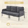 3-Sitzer-Sofa aus Cord mit Seitentasche, 171 x 72 x 80 cm, Grau Bild 4