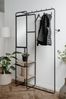 Kompaktgarderobe >Luton< Spiegel, Ablagen, schwarz / Dekor Artisan Eiche - 100x185x37 (BxHxT) Bild 3