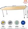 Rheinland Möbel Konferenztisch KONTI 220x103 cm – ovaler Besprechungstisch in Ahorn mit weißen Rundrohrfüßen & Kabelauslass, Meetingtisch für 6–8 Personen, moderner XXL-Tisch fürs Büro & Besprechungsraum Bild 3
