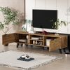 REDOM Lowboard TV-Schrank Fernsehtisch mit Türen offenen Fächern (TV-Board,TV-Ständer, TV-Möbel, 1 St, 2 Türen, 2 offenen Fächern), mit Dämpfungsscharnieren für Geräte bis 65 Zoll Bild 2