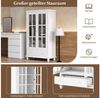 COSTWAY Bücherregal, mit Türen aus Glas, verstellbarem Regal & Schublade Bild 2