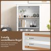 COSTWAY Bücherregal, mit Türen aus Glas, verstellbarem Regal & Schublade Bild 3
