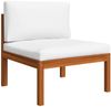 vidaXL 5-tlg. Garten-Lounge-Set mit Kissen Cremefarbenes Holz Akazie & Seil 3057878 Bild 5