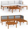 vidaXL 5-tlg. Garten-Lounge-Set mit Kissen Cremefarbenes Holz Akazie & Seil 3057878 Bild 2