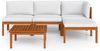 vidaXL 5-tlg. Garten-Lounge-Set mit Kissen Cremefarbenes Holz Akazie & Seil 3057878 Bild 3