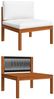 vidaXL 5-tlg. Garten-Lounge-Set mit Kissen Cremefarbenes Holz Akazie & Seil 3057878 Bild 4