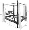Himmelbett Akazie 180x200x224 nougat lackiert OXFORD #246 Bild 3