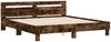 Doppelbett, Bettgestell Modernen mit Kopfteil Räuchereiche 200x200 cm Holzwerkstoff d1070e Bild 4