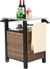 Barwagen mit Edelstahl-Tischplatte & Stauraum, 76x57x85 cm, Braun Bild 3