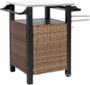 Barwagen mit Edelstahl-Tischplatte & Stauraum, 76x57x85 cm, Braun Bild 5