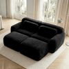 2-Sitzer Modulsofa H 73 x T 204 x B 179 cm aus Plüsch, erweiterbar, rahmenlos, mit 2 Ottomanen Bild 2