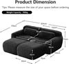 2-Sitzer Modulsofa H 73 x T 204 x B 179 cm aus Plüsch, erweiterbar, rahmenlos, mit 2 Ottomanen Bild 5