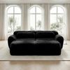 2-Sitzer Modulsofa H 73 x T 204 x B 179 cm aus Plüsch, erweiterbar, rahmenlos, mit 2 Ottomanen Bild 3