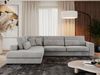 Freistehendes Ecksofa mit lose Kissen, L-form - SAVONA - links - Hellgrau Velours Bild 2
