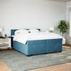 vidaXL Boxspringbett mit Matratze Dunkelblau 200x200 cm Samt 3286400 Bild 2