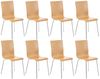 CLP 8er Set Besucherstuhl Pepe mit ergonomisch geformten Holzsitz und Metallgestell,natura Bild 2