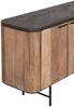 Sideboard Soho aus recyceltem Teakholz, modern massiv, Natur Schwarz, 200 cm, 3 Türen 3 Schubladen Bild 3