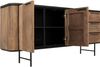 Sideboard Soho aus recyceltem Teakholz, modern massiv, Natur Schwarz, 200 cm, 3 Türen 3 Schubladen Bild 5
