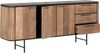Sideboard Soho aus recyceltem Teakholz, modern massiv, Natur Schwarz, 200 cm, 3 Türen 3 Schubladen Bild 2