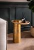 Beistelltisch Mango Massivholz Metall 50x30x52cm Oval Modern Sofatisch Bild 2