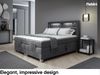 MEBLINI Boxspringbett Elektrisch ASPERO 140x200 cm mit Bettkasten und LED – H3/Dunkelgrau Samt Polsterbett - Doppelbett mit Toppers & Taschenfederkern-Matratzen Bild 2